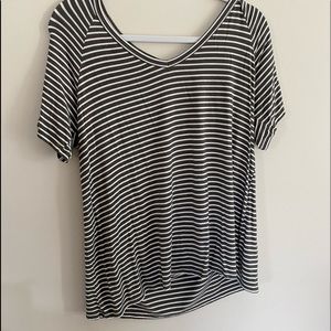 Striped green and white shirt